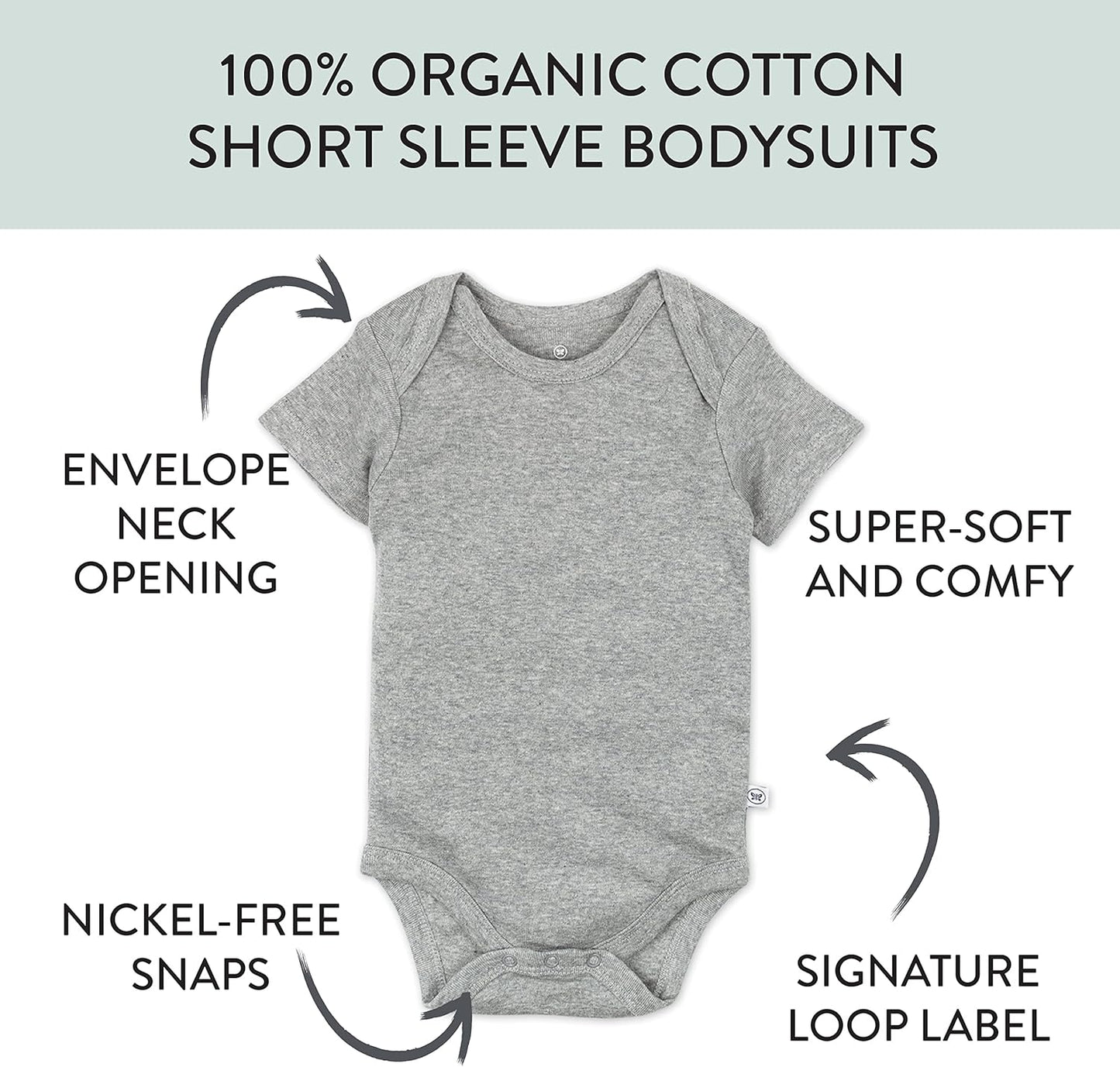 HonestBaby unisex-baby 10-pack Short Sleeve Bodysuits One-piece 100% Organic Cotton for Infant Baby