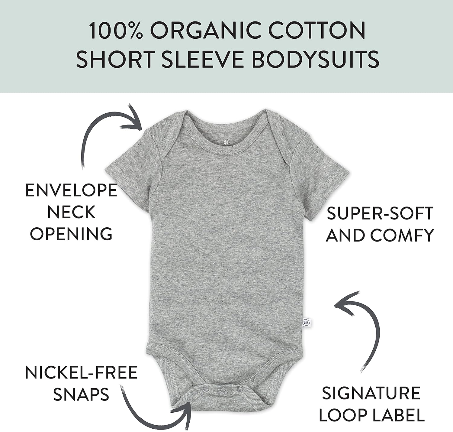 HonestBaby unisex-baby 10-pack Short Sleeve Bodysuits One-piece 100% Organic Cotton for Infant Baby