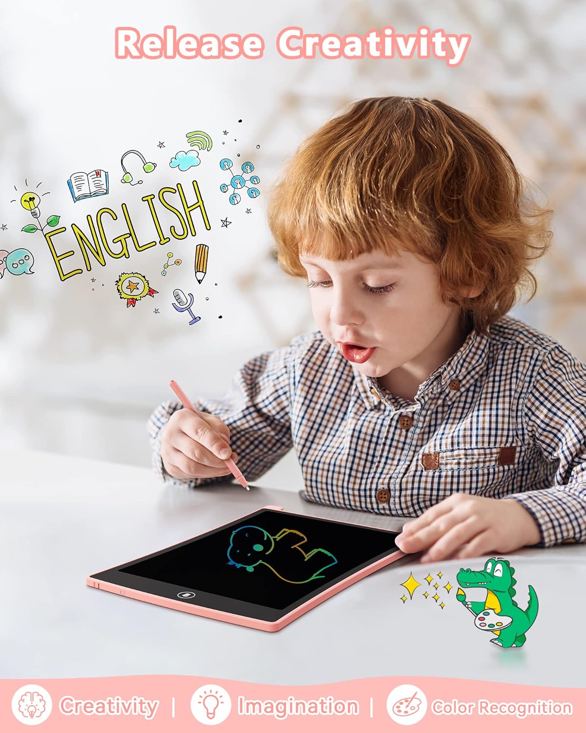 KOKODI Kids Toys 2 Pcs 10 Inch LCD Writing Tablet, Colorful Toddler Drawing Pad Doodle Board