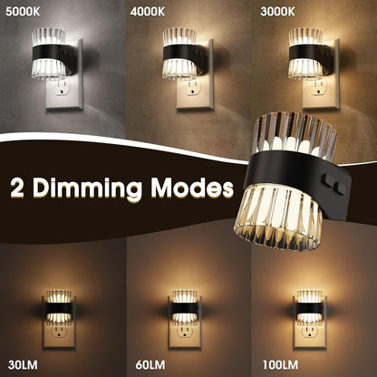 Night Light, Night Lights Plug into Wall, LED Clear Night Light for Kids, Adjustable Brightness