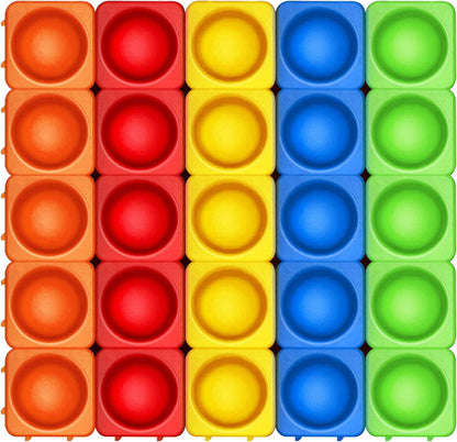 Giant Pop Blocks Bubble Premium Silicone Pop Fidget Blocks for Endless Joy and Education - Vibrant