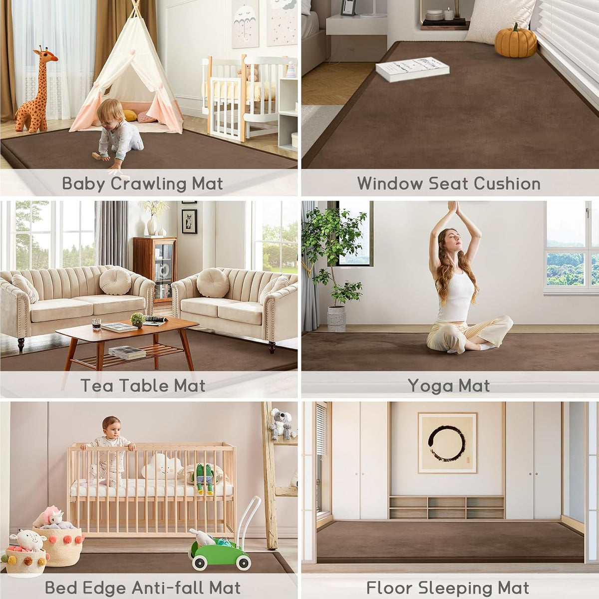 Baby Play Mat for Floor Tummy Time Nursery Rug Muscle Area Rug Playroom Rug Tatami 50 * 50" Memory