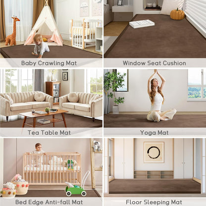 Baby Play Mat for Floor Tummy Time Nursery Rug Muscle Area Rug Playroom Rug Tatami 50 * 50" Memory