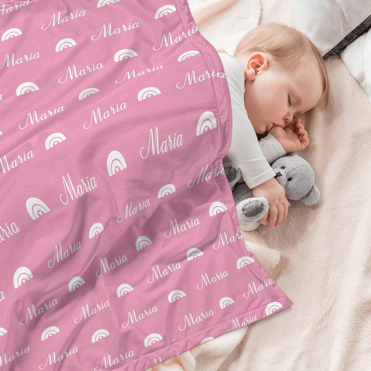 Personalized Baby Blanket for Girl Custom Name Blanket for Girl Newborn New Mom Customized Gifts