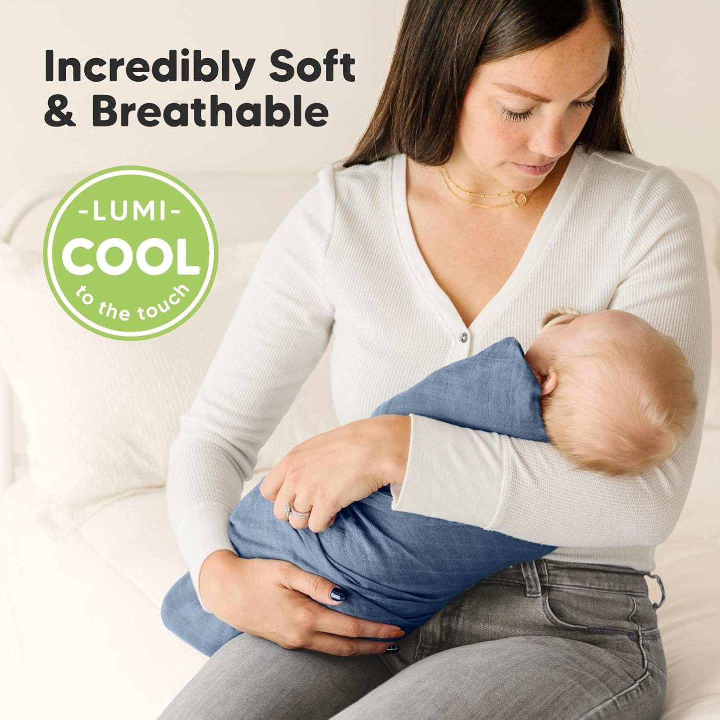 4-Pack Muslin Swaddle Blankets for Boys, Girls - Organic Baby Swaddles for Newborns, Soft &