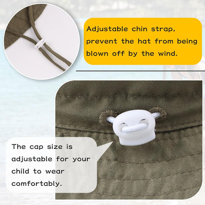 Peecabe Summer Baby Sun Hat for Boys Girls UPF 50+ Wide Brim Toddle Bucket Hat Adjustable Baby