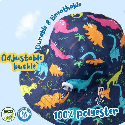 Baby Sun Hat Kids Summer UPF 50+ Toddler Bucket Hat Wide Brim Adjustable Beach Hats for Boys Girls