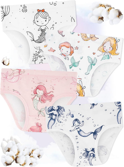 Girls' Underwear,Soft Cotton Tagless Panties for Toddlers' & Little Kids Comfort,Breathable