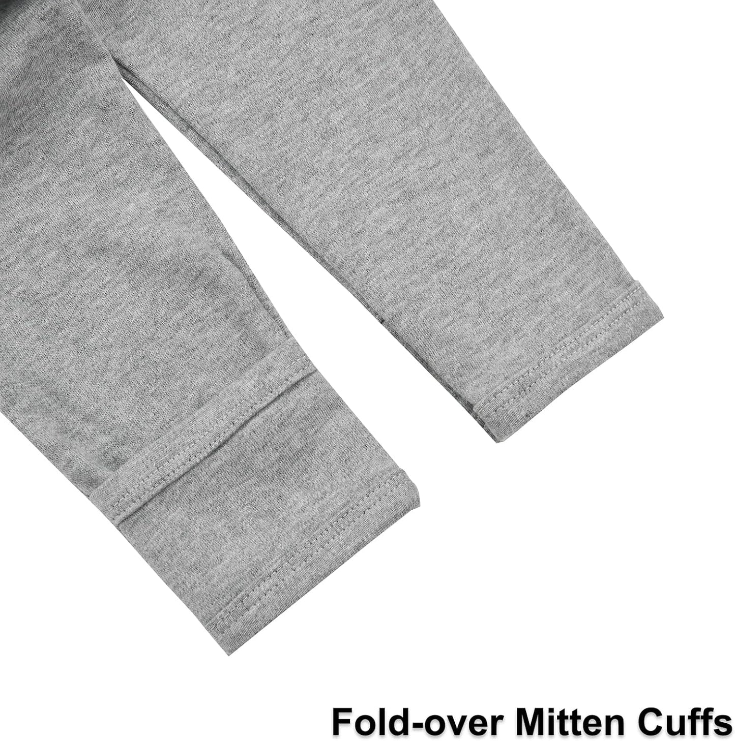 Aablexema 3-Pack Organic Cotton Baby Footless Pajamas with Mitten Cuffs, 2-Way Zipper Romper