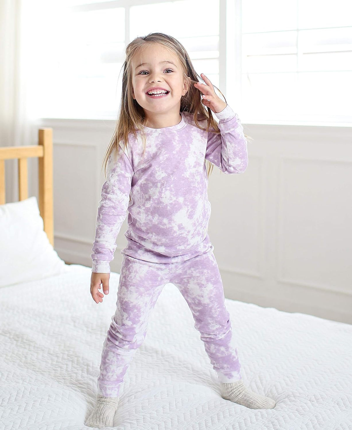 VAENAIT BABY 12M-12Y Toddler Kids Boys Girls 100% Cotton Marbling Tiedye Sung Fit Sleepwear Pajamas
