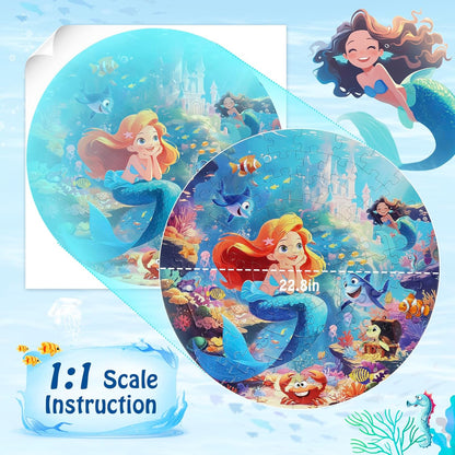 Floor Puzzles for Kids Ages 3-5, 70 Pieces Mermaid Jigsaw Puzzle for Toddler Girls Ages 3 4 5 6 7 8
