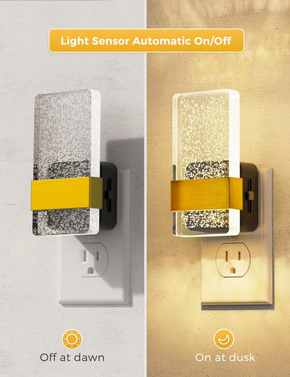 L LOHAS LED Night Lights Plug Into Wall, 2 Pack Plug in Night Light LED with Dusk to Dawn Sensor