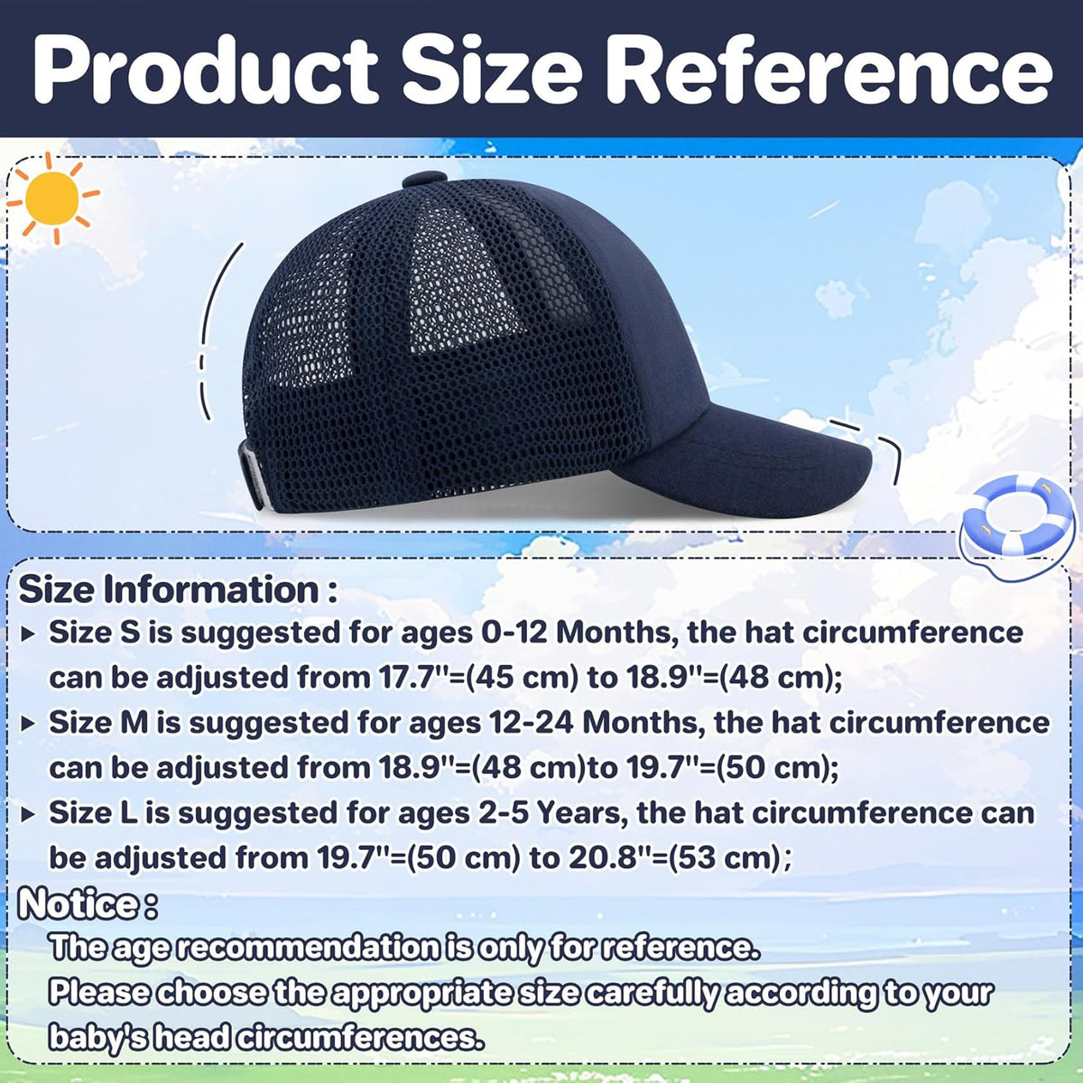 qikqik Baby Baseball Cap Toddler Baseball Hat with Mesh Infant Sun Hat UPF 50+ Baby Ball Cap