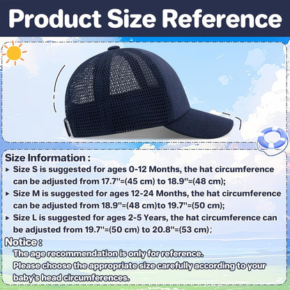 qikqik Baby Baseball Cap Toddler Baseball Hat with Mesh Infant Sun Hat UPF 50+ Baby Ball Cap