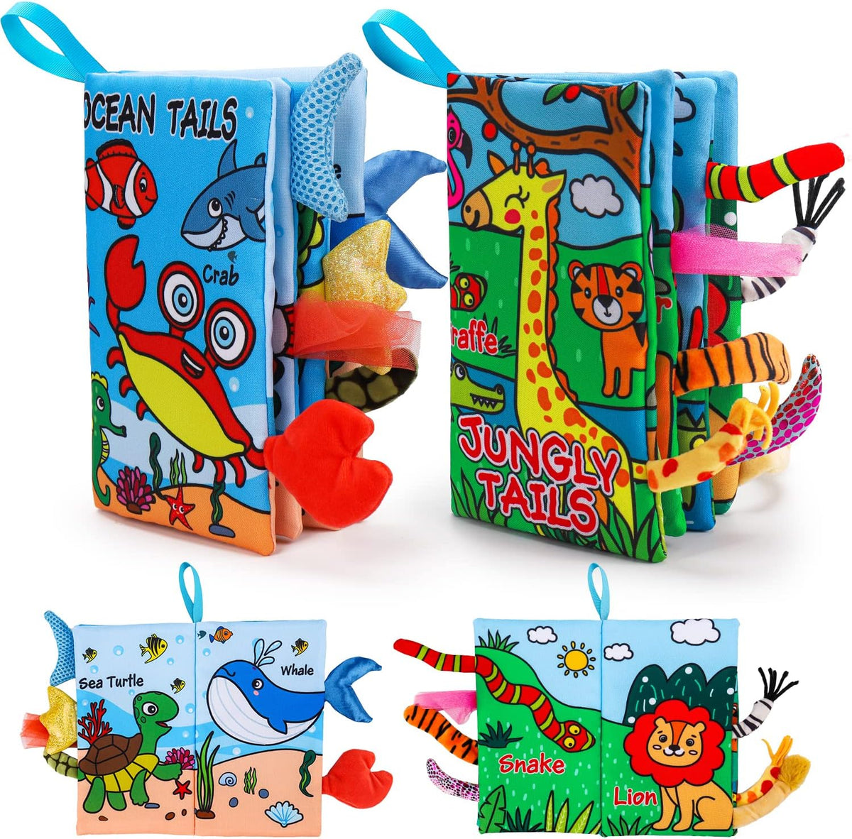 2PCS Baby Books 0-6 Months Tummy Time Infant Toys 0-3 Months High Contrast Baby Sensory Toys 3-6