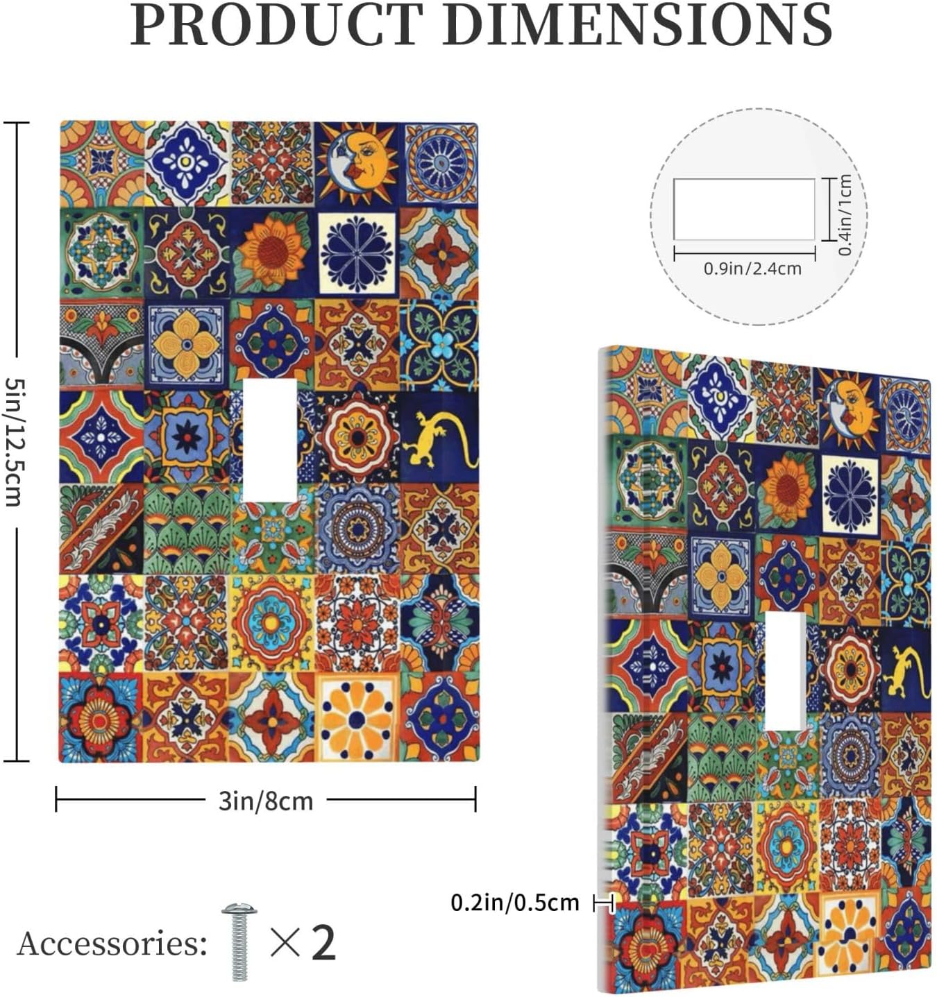 Talavera Mexican Tiles Traditional Color Decoration Print Decorative Light Switch Cover 1 Gang
