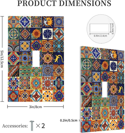 Talavera Mexican Tiles Traditional Color Decoration Print Decorative Light Switch Cover 1 Gang
