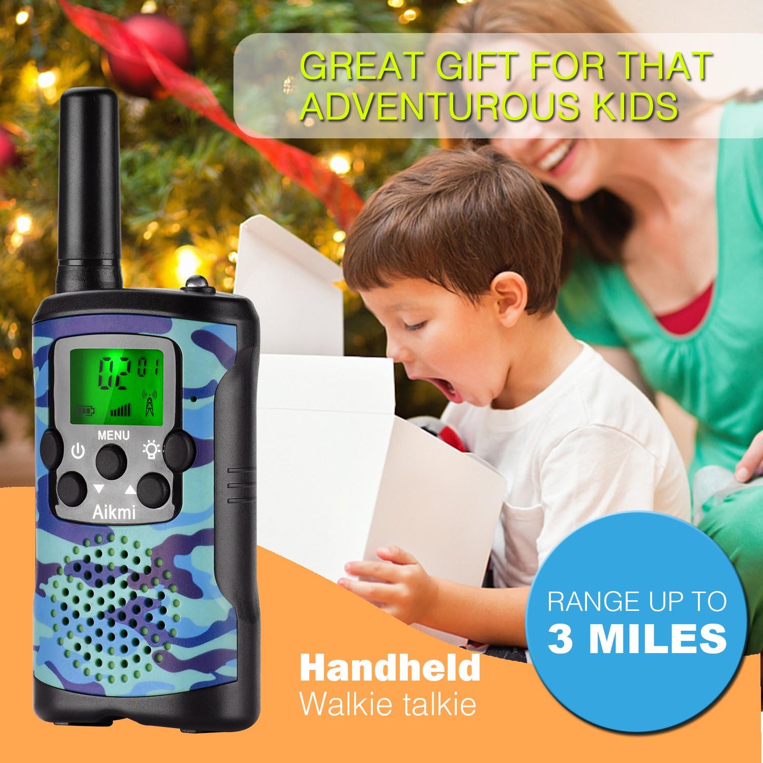 Walkie Talkies for Kids 22 Channel 2 Way Radio 3 Miles Long Range Handheld Walkie Talkies Durable