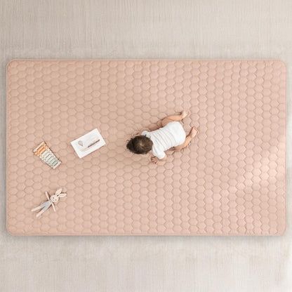 Comfy Cubs Rectangle Kids Play Mat - Large 60 x 96 inches Soft Quilted Baby Floor Mat with Non-Slip