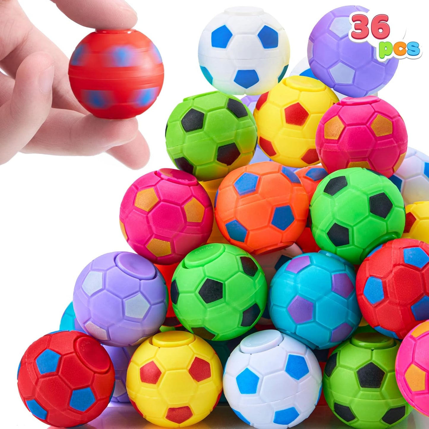 JOYIN 36 Pack Soccer Fidget Spinners, Kids Soccer Party Favors Fidget Toys Bulk, Goodie Bags