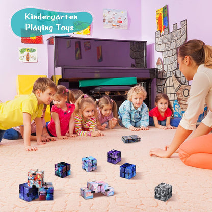48 Pcs Cube Sensory Toy Handheld Infinite Cube Flipping Hand Cube Desk Gift Portable Blocks for