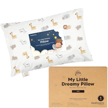 Mini Toddler Pillow with Pillowcase - 9x13 My Little Dreamy Travel Kids Pillow for Sleeping