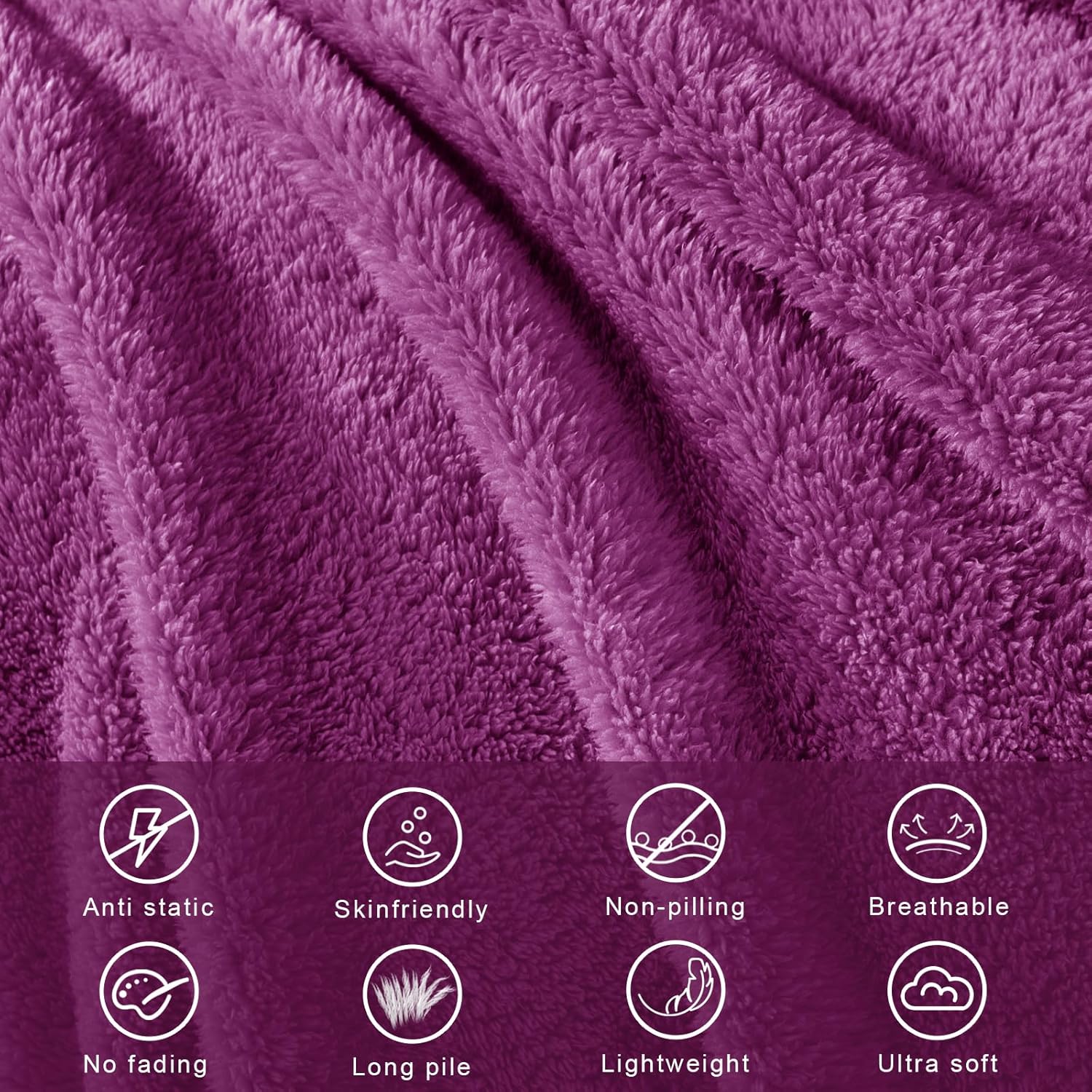 Exclusivo Mezcla King Size Flannel Fleece Blanket, Super Soft Velvet Plush Bed Blanket, Fuzzy Cozy