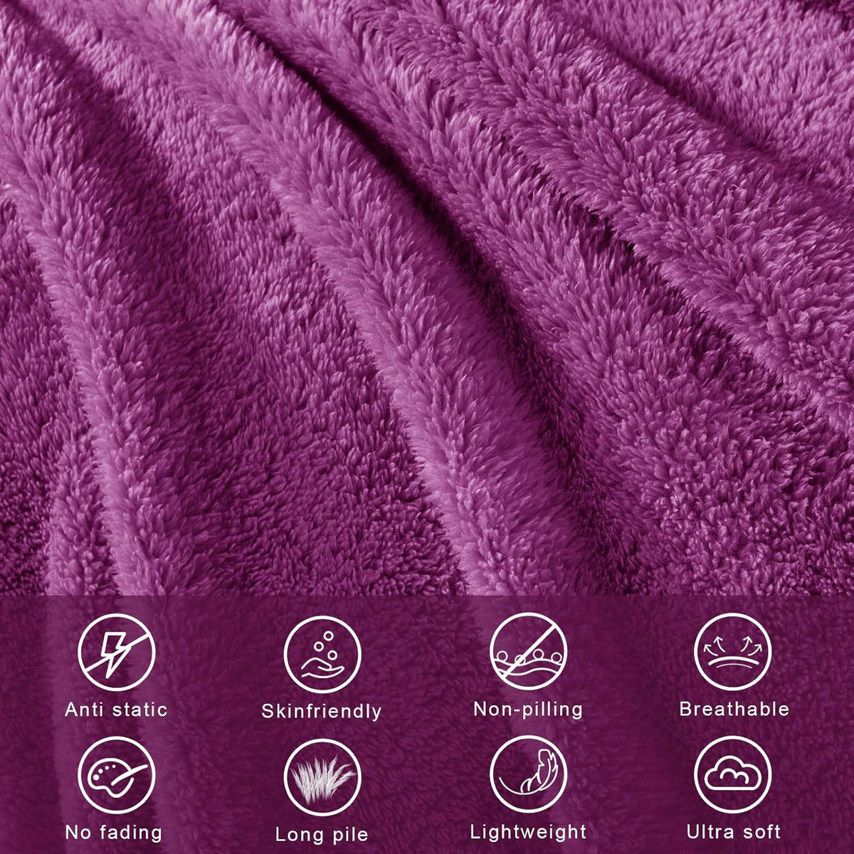 Exclusivo Mezcla Twin Size Flannel Fleece Blanket, Super Soft Velvet Plush Bed Blanket, Fuzzy Cozy