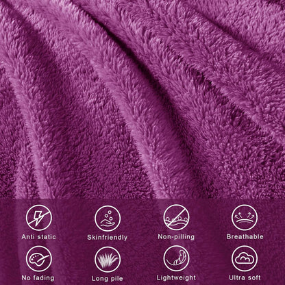 Exclusivo Mezcla Queen Size Flannel Fleece Blanket, Super Soft Velvet Plush Bed Blanket, Fuzzy Cozy