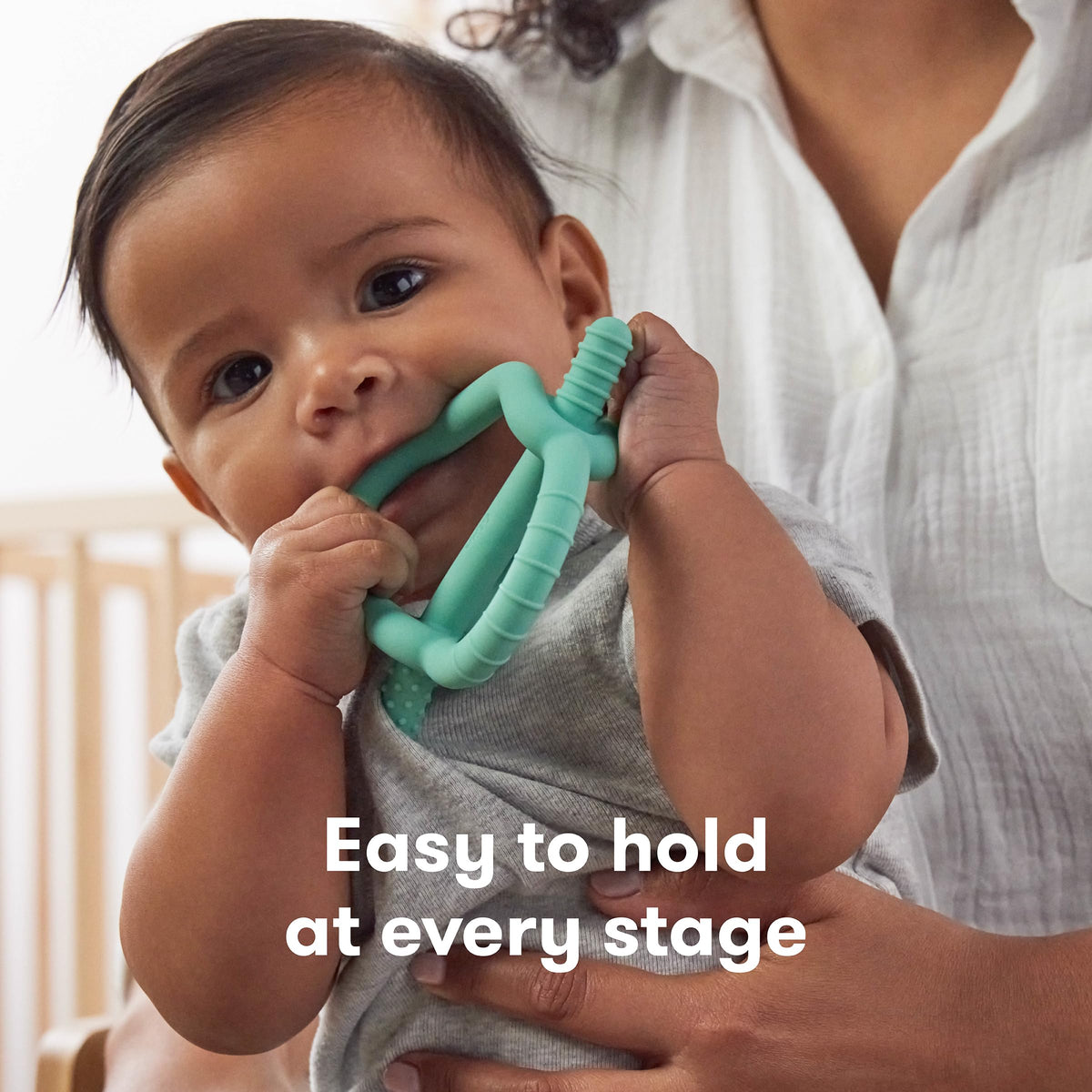 Frida Baby Get-A-Grip Silicone Teether for Teething Pain Relief, Teal