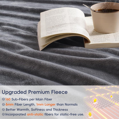 PHF Ultra Soft Fleece Throw Blanket, No Shed No Pilling Luxury Plush Cozy 300GSM Lightweight