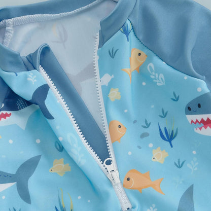 Hnyenmcko Baby/Toddler Boy Rash Guard Swimsuit Long Sleeve One Piece Zipper Swimwear Sunsuit Infant