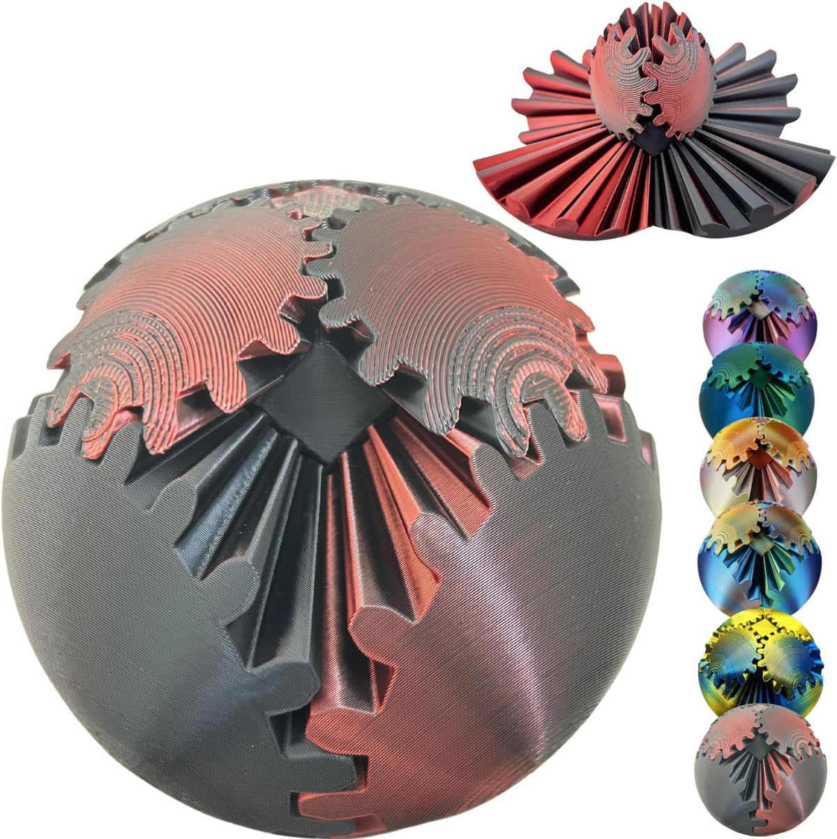 Gear Ball, 3D Printed Gear Ball Spin Ball Cube Fidget Toy, Gear Sphere, Gear Ball Fidget Toy