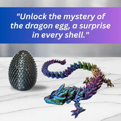 Big 20" Color-Morphing Dragon with Magic Sparkle Egg (Improved Design) Made in USA | Articulated 3D