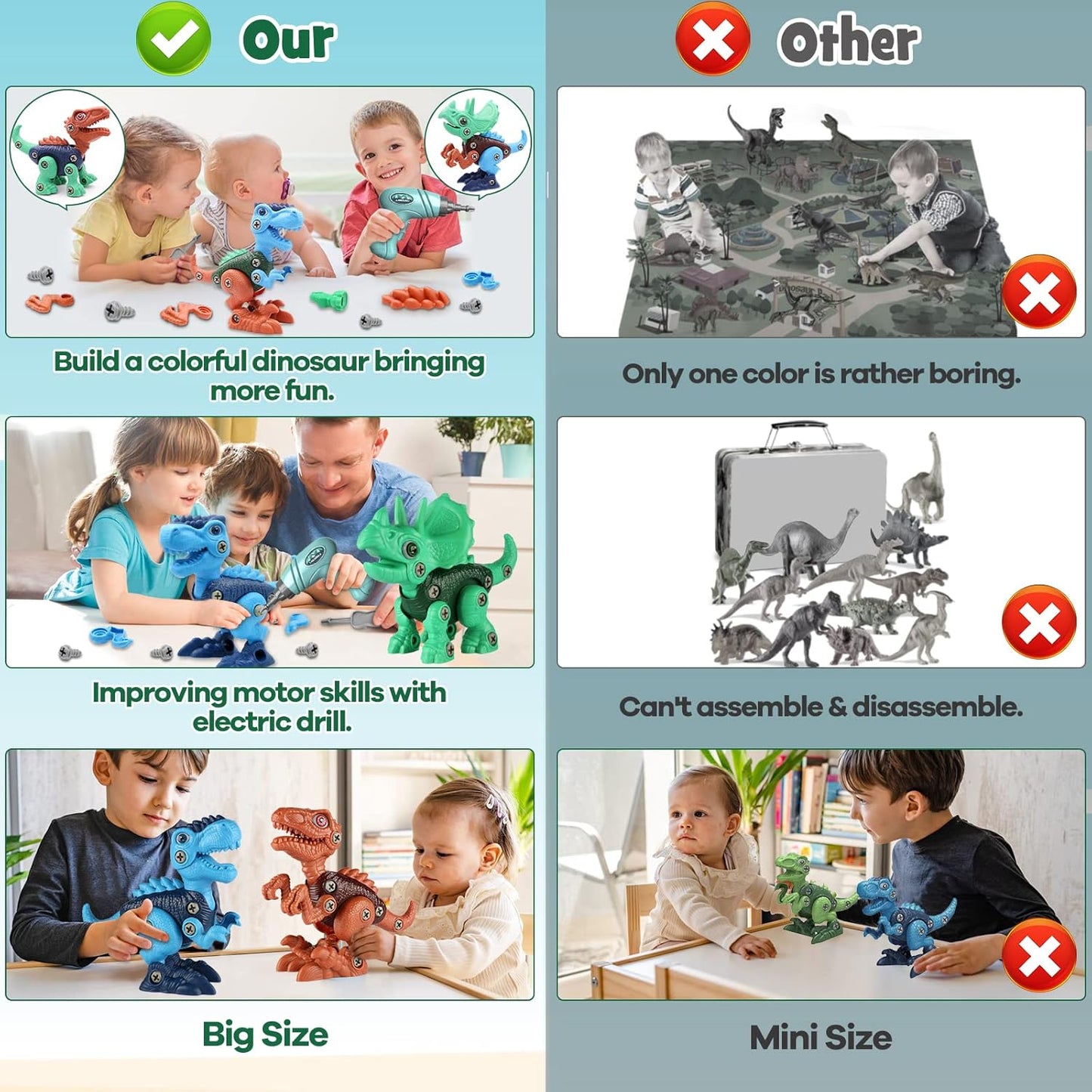 Laradola Dinosaur Toys for 3 4 5 6 7 8 Year Old Boys, Take Apart Dinosaur Toys for Kids 3-5 5-7
