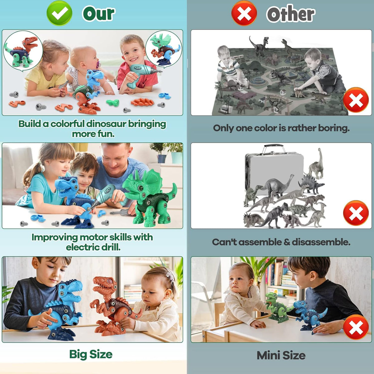Laradola Dinosaur Toys for 3 4 5 6 7 8 Year Old Boys, Take Apart Dinosaur Toys for Kids 3-5 5-7
