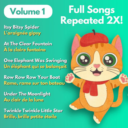 French Books for Kids Vol. 1: Musical French Baby Book Learning Toys w/English, Bilingual Language