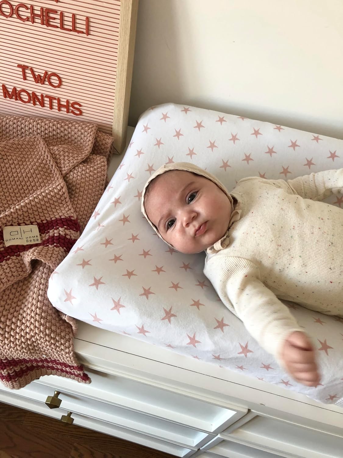 Changing Pad Cover - Cradle Sheet 100% Jersey Cotton 2 Pack for Baby Girl-Dusty Rose and Mauve Pink