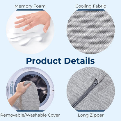 5 STARS UNITED Knee Pillow for Side Sleepers - Hip Pain Relief - Cooling Cover - Memory Foam Leg