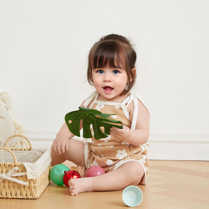 WZTYYDS Toddler Baby Girl Summer Clothes Floral Romper Tie-Up Strap Halter Jumpsuit Infant Summer
