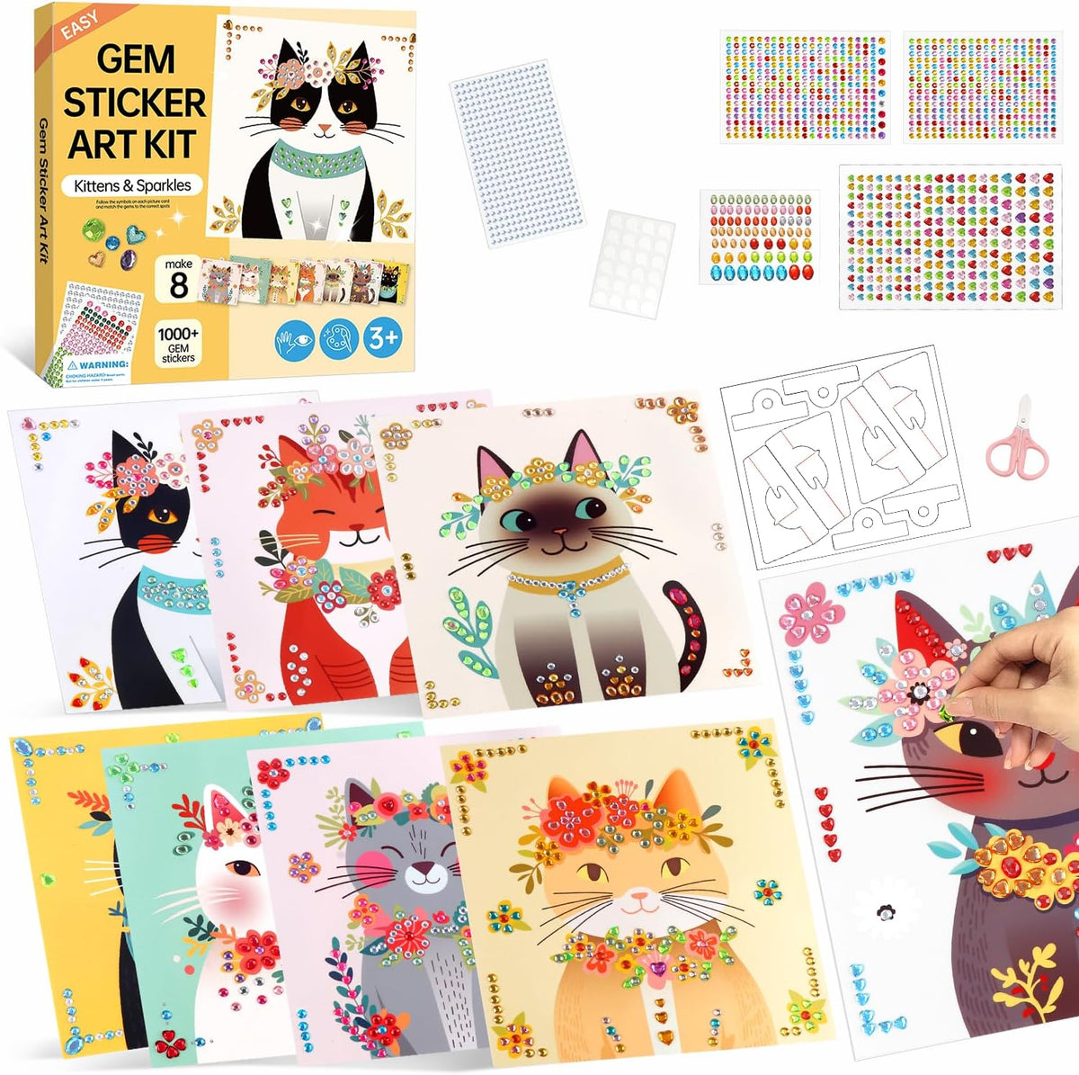 Marlrin Cats Craft Kits for Kids Ages 4-8, Arts and Crafts Kits,Craft Kit for Girls 6-8,Diamond