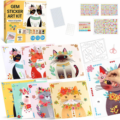 Marlrin Cats Craft Kits for Kids Ages 4-8, Arts and Crafts Kits,Craft Kit for Girls 6-8,Diamond
