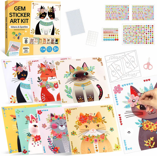 Marlrin Cats Craft Kits for Kids Ages 4-8, Arts and Crafts Kits,Craft Kit for Girls 6-8,Diamond