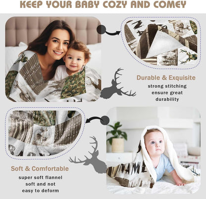 Custom Baby Shower Blanket with Name Personalized Baby Boy Gifts for Birthday Christmas Customized