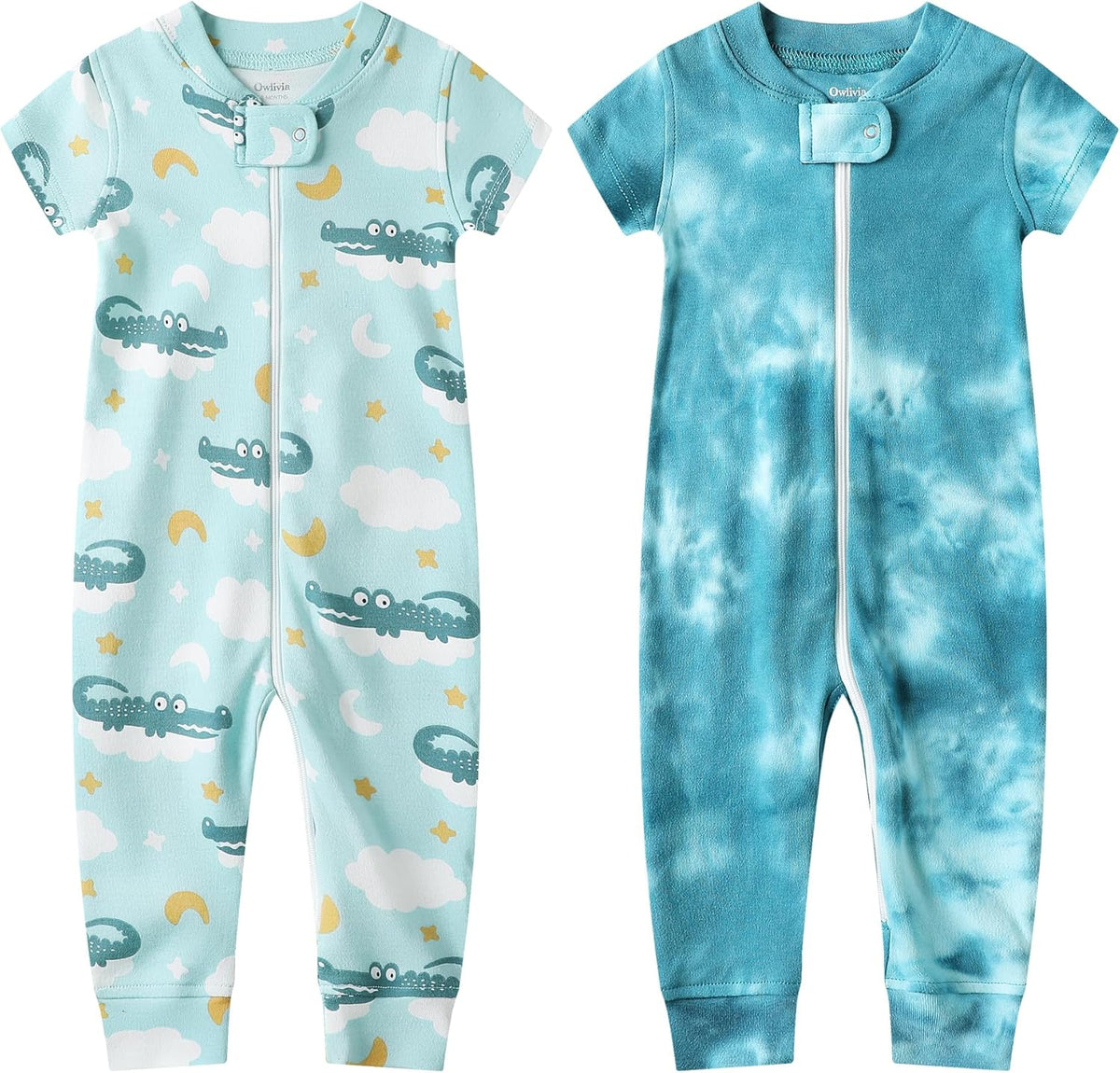 Owlivia Baby Boy Romper, Unisex Short-sleeve Summer Outfit, 100% Organic Cotton Girl One-Piece