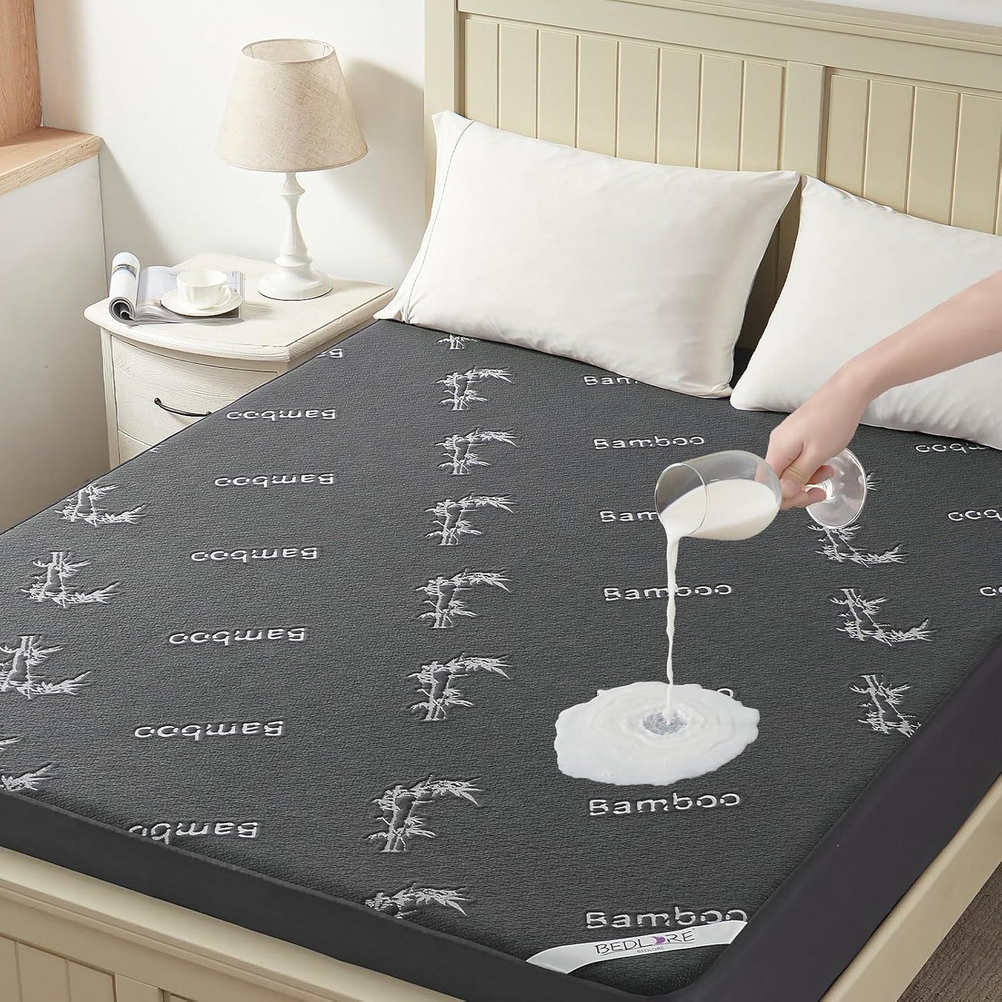 BEDLORE King Size Mattress Protector Waterproof, Mattress Pad Fitted 6-18 Inch Deep Pocket, 3D Air