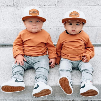 Baby Hats - Baseball Hat, Newborn Youth Flat Brim Mesh Trucker Surf Skate Bubba Bro Fitted Beach