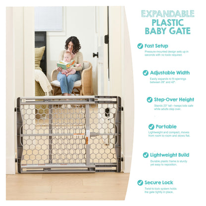 Regalo Safety 28"-42" Extra Wide Baby Gate, Bottom of Stairs & Doorways