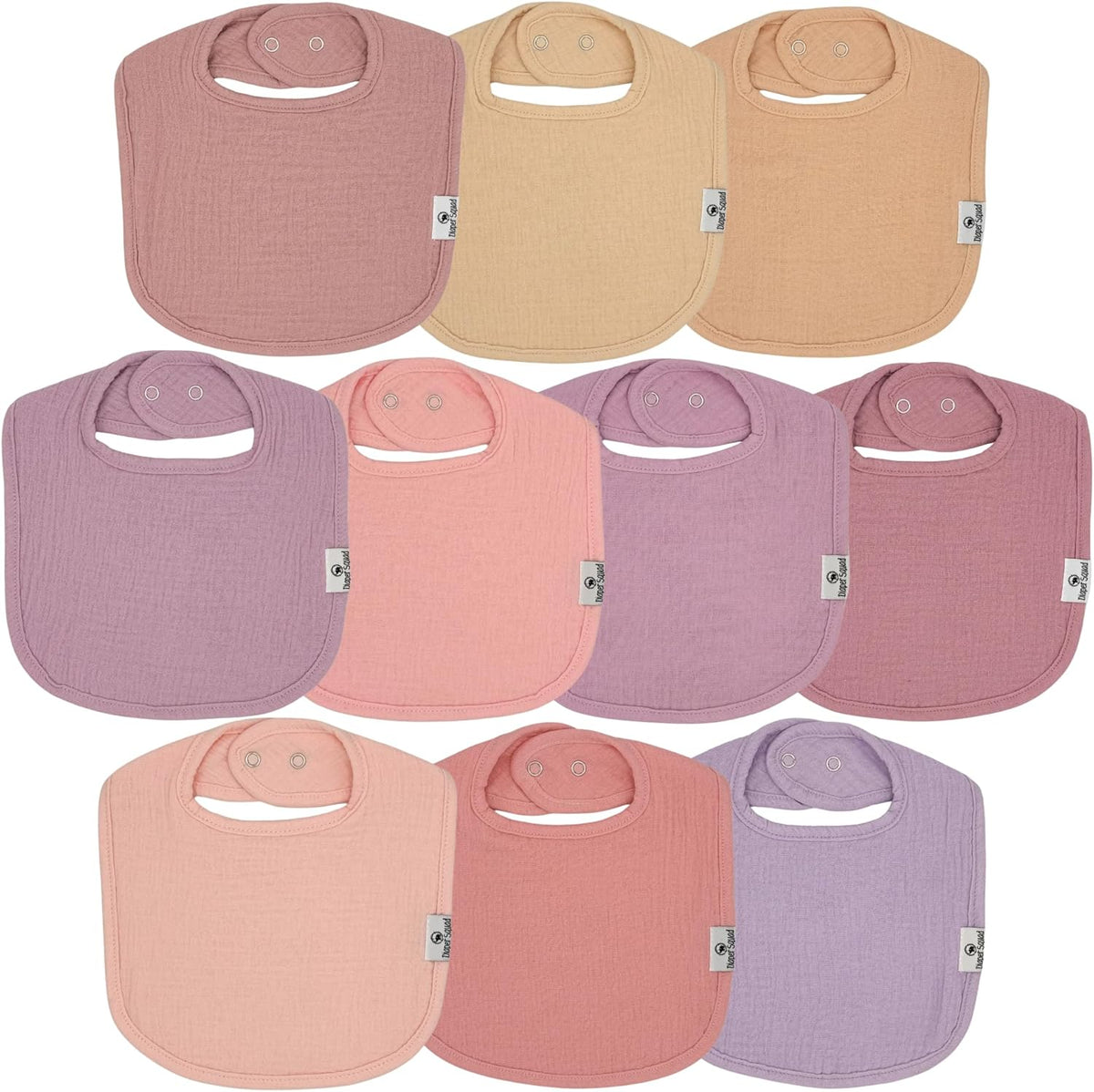 DiaperSquad's Baby Bibs for Drooling and Teething, Bibs for Boys, Baby Girl - Solid Cotton Baby