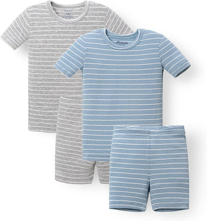AVAUMA Stripe Pattern Baby Boys Girls Pajama Set Kids Toddler Snug fit Ribbed Sleepwear pjs for